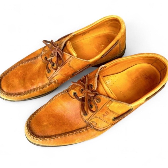 Allen Edmonds Vibram Key Largo Brown Leather Boat Deck Shoes Men’s 12 B Classic